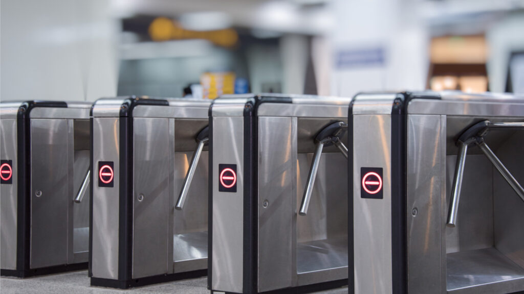 Scanning finger on a coronavirus contaminated fingerprint access control